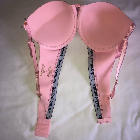 💗NWT Juicy Couture pink lip print bra with black logo band Sz 36C - Picture 4 of 8